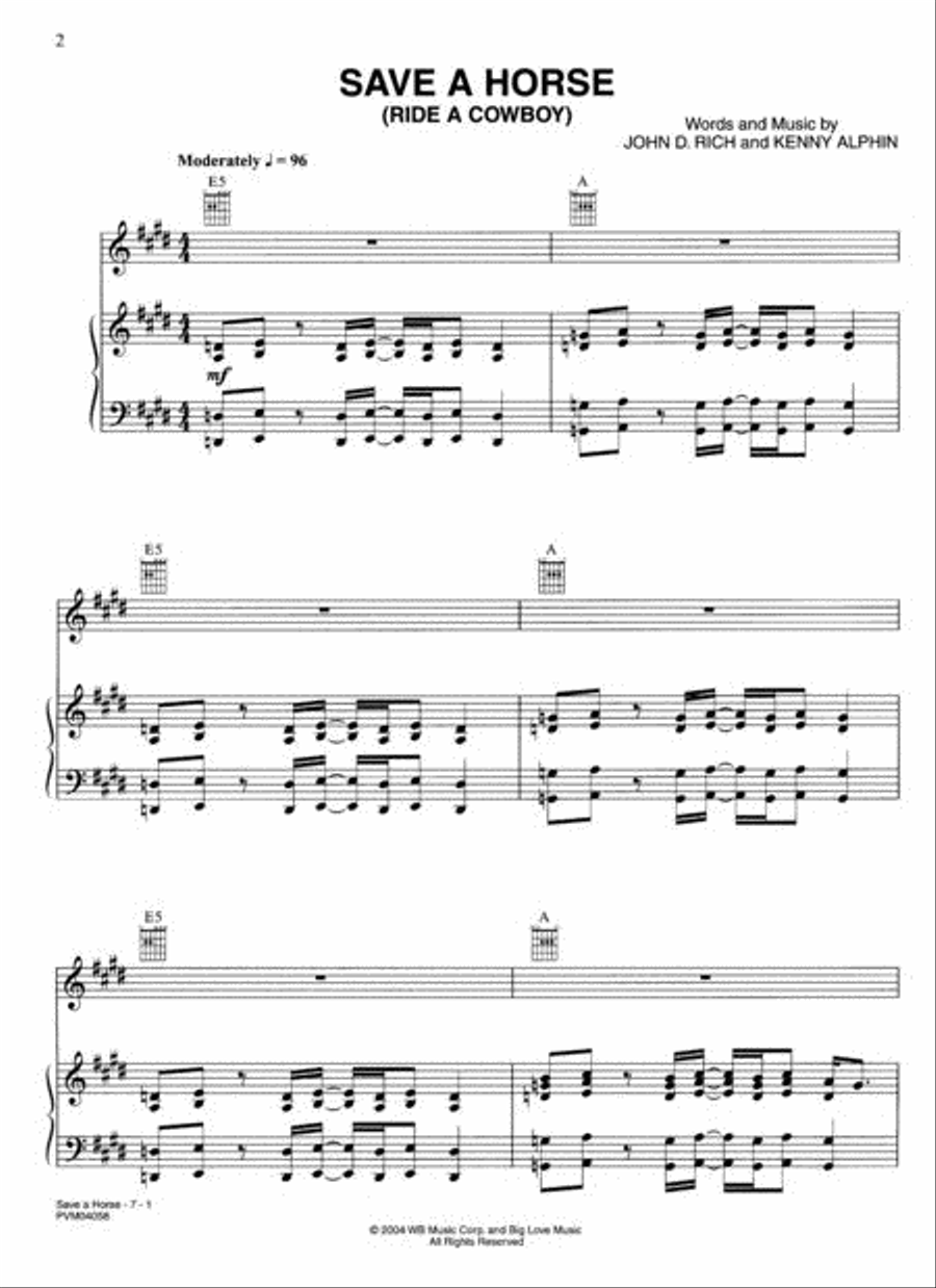 Save a Horse (Ride a Cowboy) Small Ensemble scores gallery preview page 2