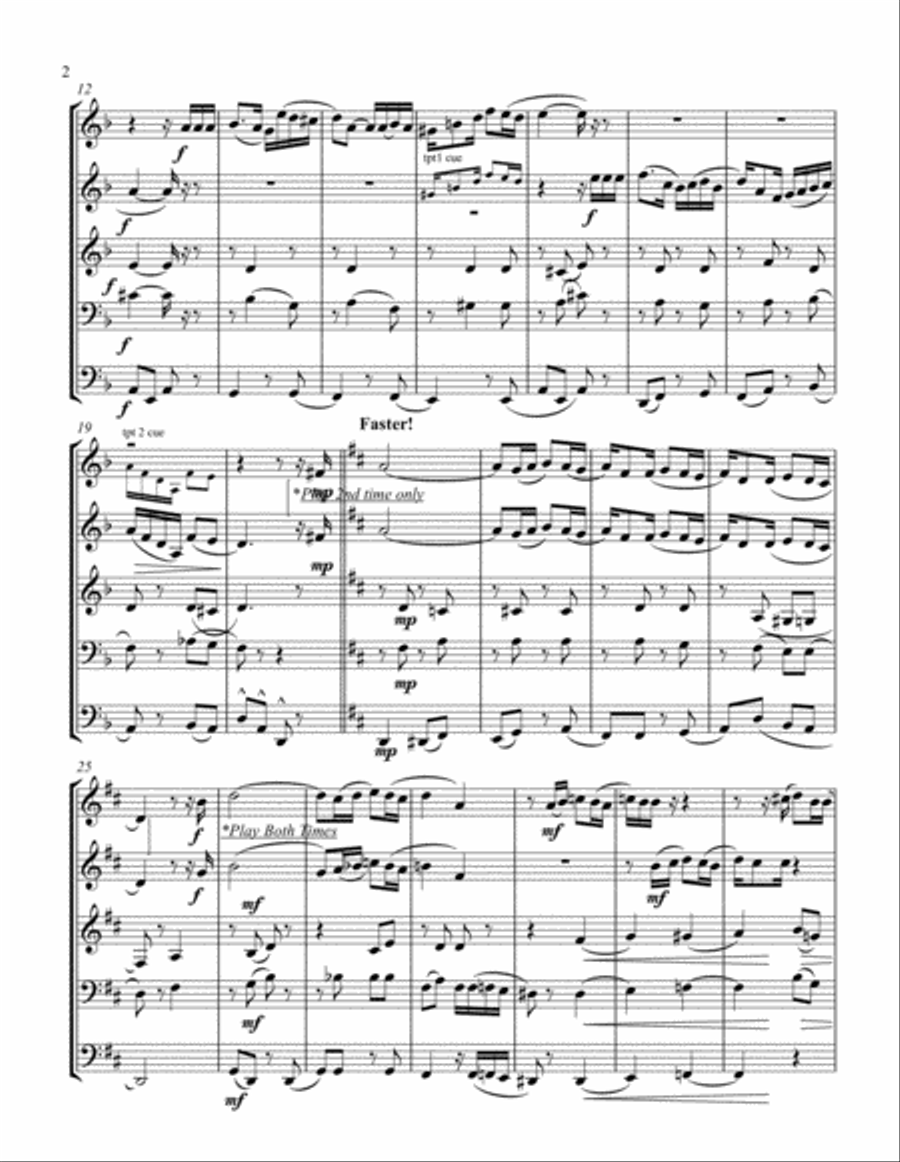 Volver-a tango for brass quintet Brass Quintet scores gallery preview page 2