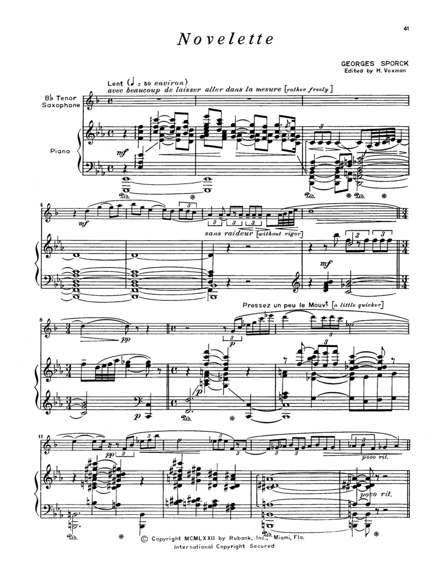 Novelette Tenor Saxophone scores gallery preview page 1