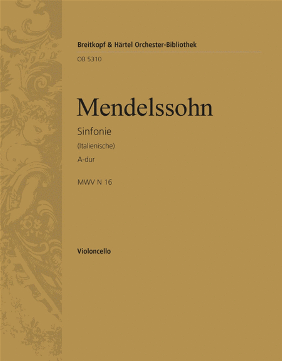 Symphony No. 4 in A major [Op. 90] MWV N 16 (Italian) Orchestra scores gallery preview page 1