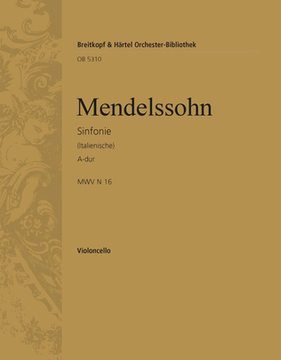 Book cover for Symphony No. 4 in A major [Op. 90] MWV N 16 (Italian)