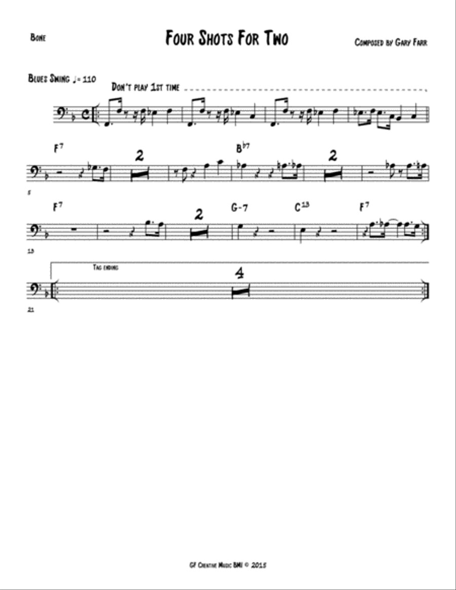Four Shots For Two Jazz Ensemble scores gallery preview page 1