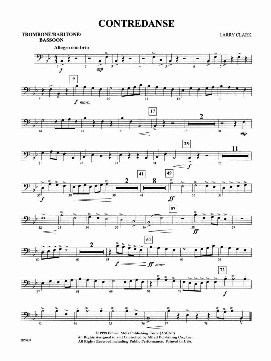 Contredanse: 1st Trombone