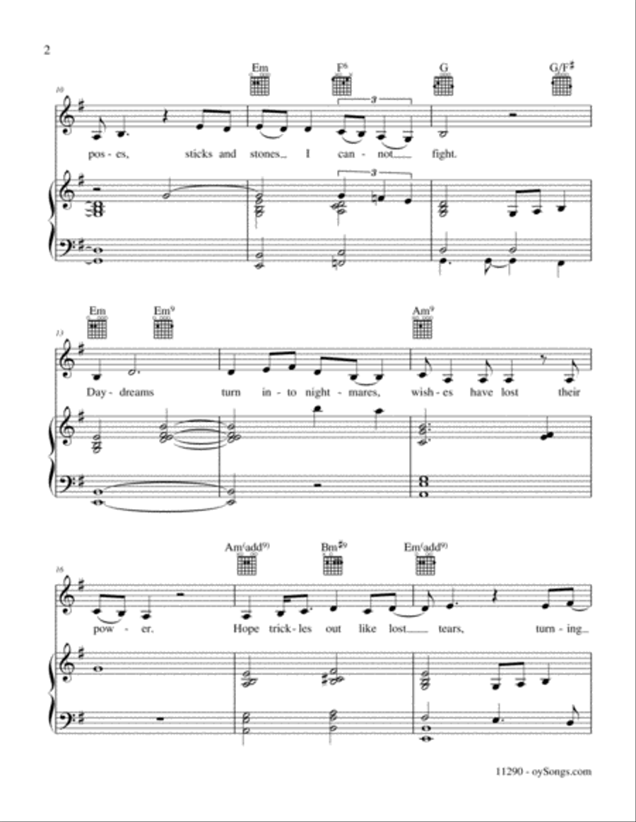 Hear My Prayer Piano, Vocal, Guitar scores gallery preview page 2