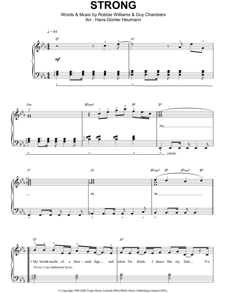 Strong Strong Easy Piano scores gallery preview page 1