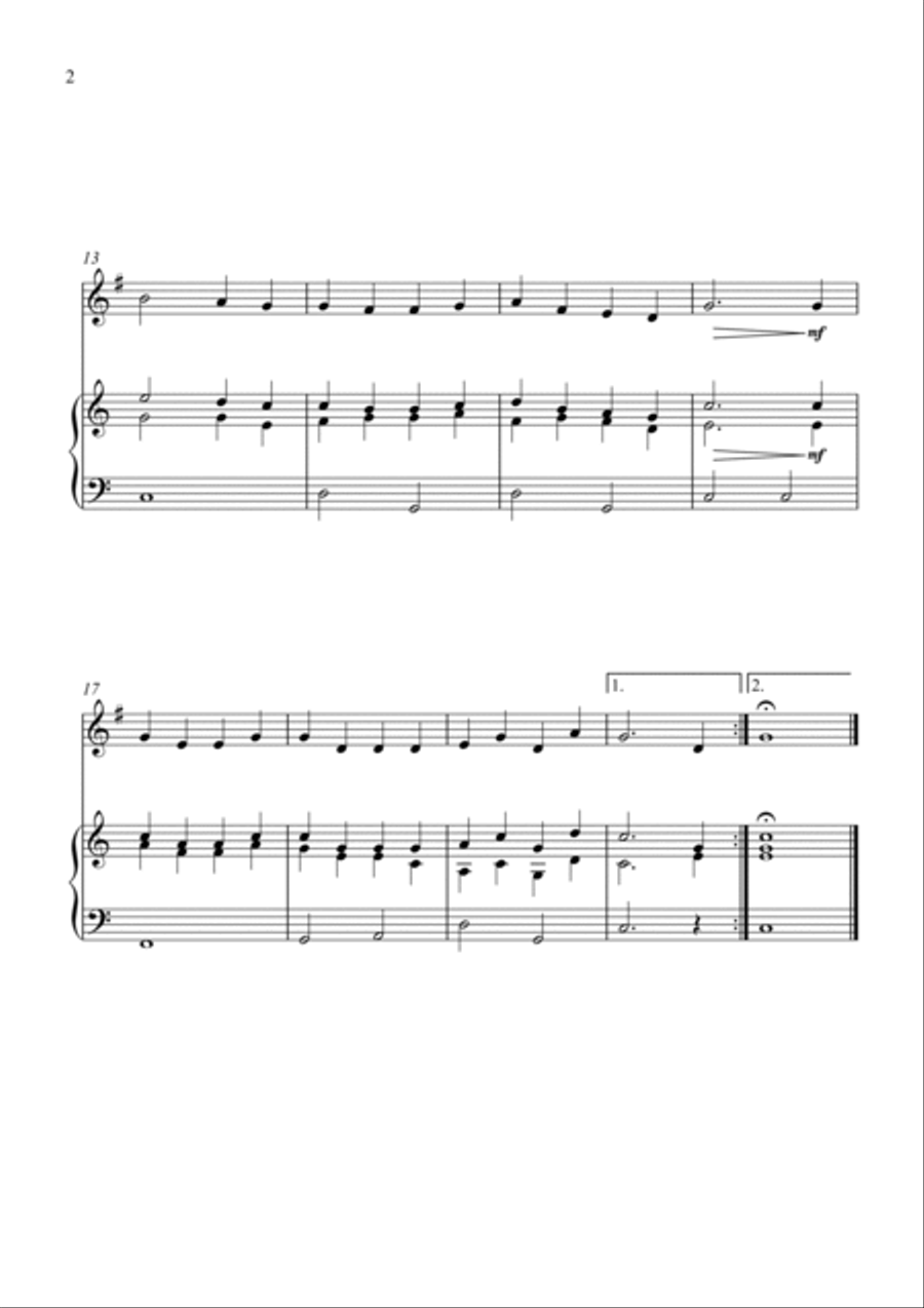 America The Beautiful - French horn solo and piano Piano scores gallery preview page 2
