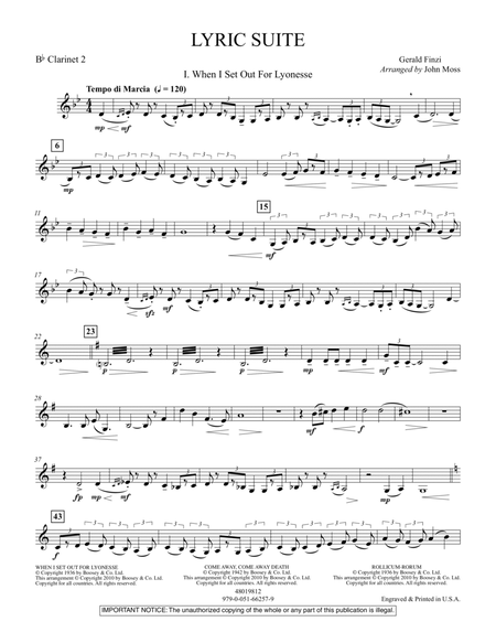Lyric Suite - Bb Clarinet 2