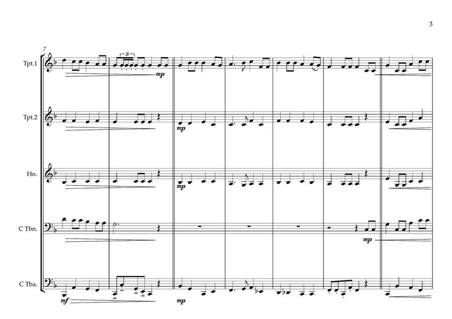 Guatemalan National Anthem (Himno Nacional de Guatemala) for Brass Quintet Brass Quintet scores gallery preview page 3