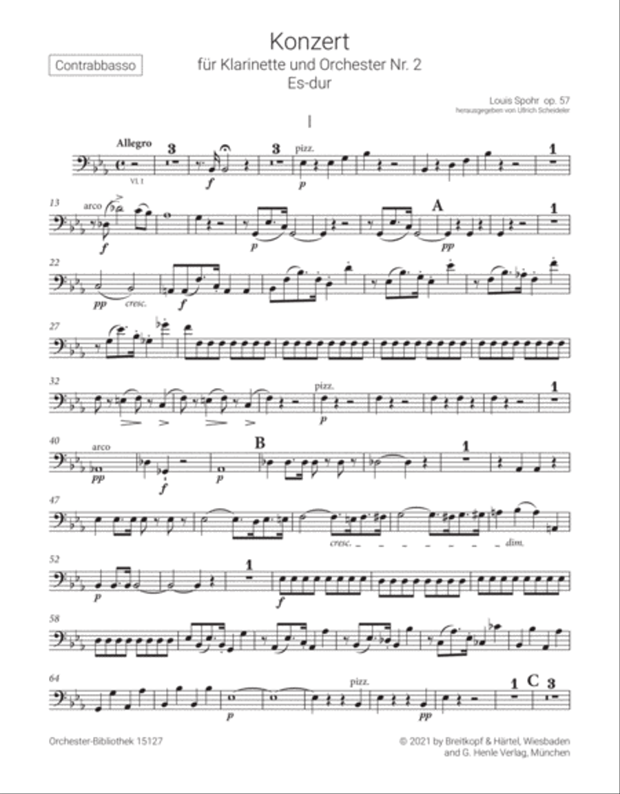 Clarinet Concerto No. 2 in E flat major Op. 57 Orchestra scores gallery preview page 2