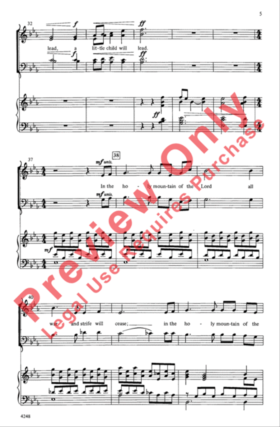 Creation Will Be at Peace 4-Part scores gallery preview page 5