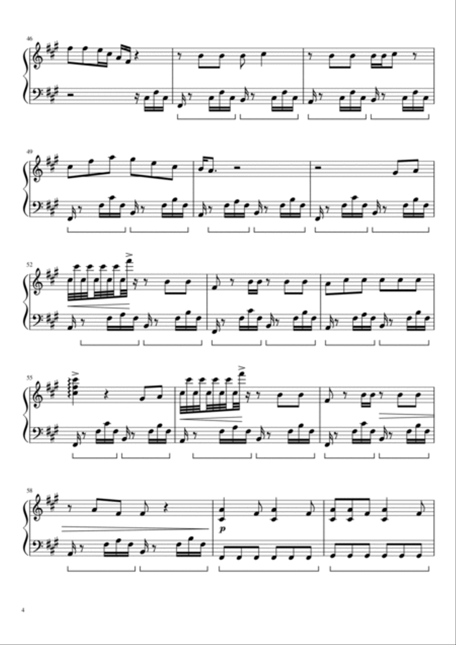 Lie Piano Solo scores gallery preview page 4