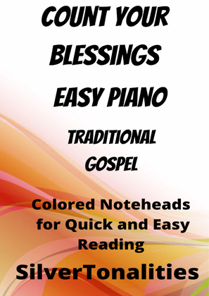Count Your Blessings Easy Piano Sheet Music with Colored Notation