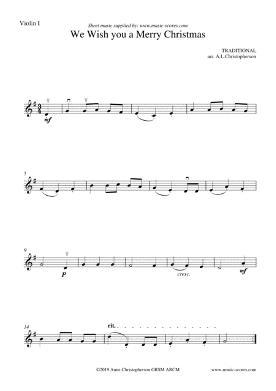 We Wish you a Merry Christmas - String Quartet String Quartet scores gallery preview page 2