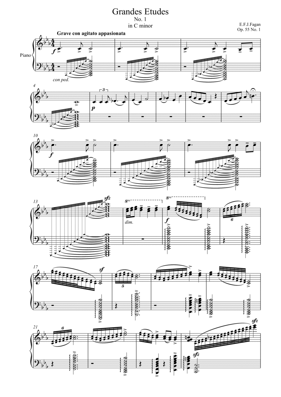 Grandes Etude in C minor Op. 55 No. 1 Piano Method scores gallery preview page 1