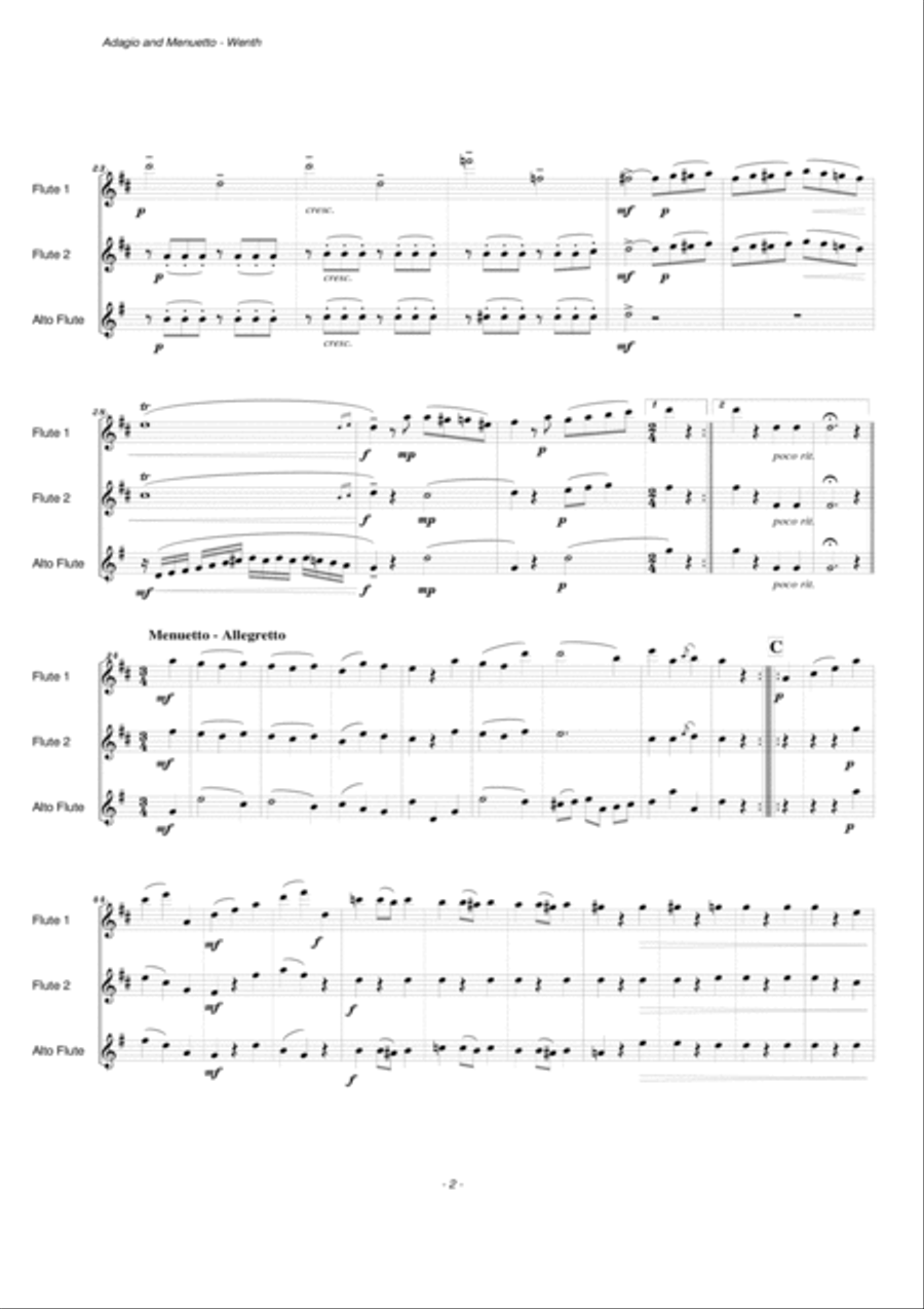 Adagio and Menuetto (Flute Trio) Flute Trio scores gallery preview page 3