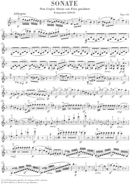 Sonata for Piano and Violin in F Major Op. 24 (Spring Sonata)