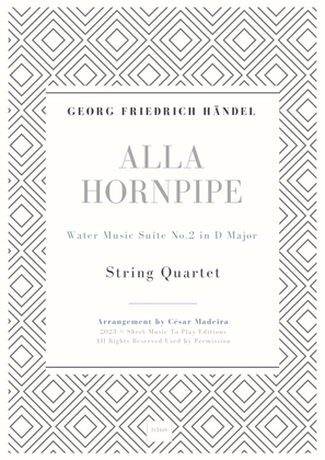 Book cover for Alla Hornpipe by Handel - String Quartet (Full Score) - Score Only
