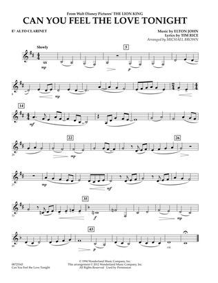 Book cover for Can You Feel The Love Tonight? (from "The Lion King") - Eb Alto Clarinet