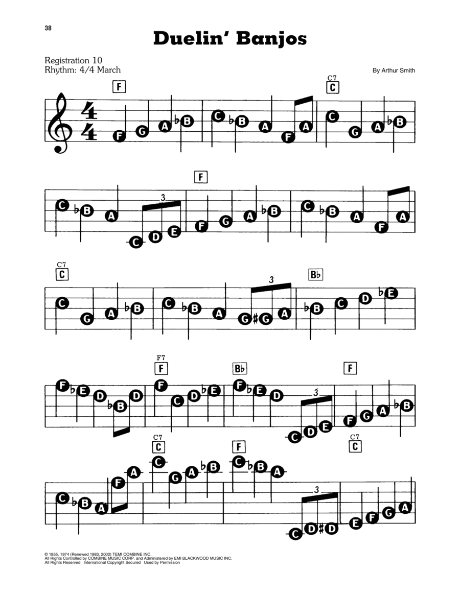 Duelin' Banjos Electronic Keyboard scores gallery preview page 1