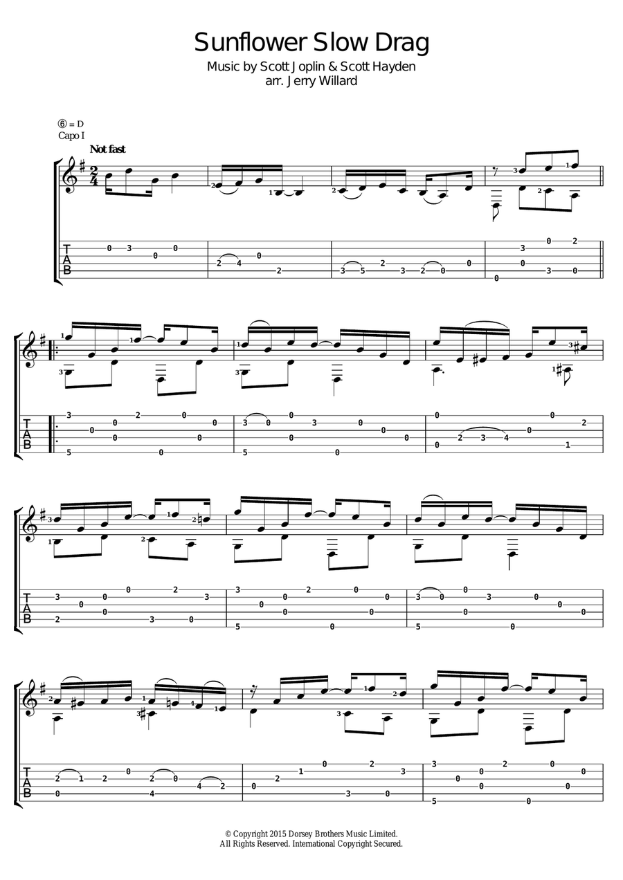 Sunflower Slow Drag Electric Guitar scores gallery preview page 1