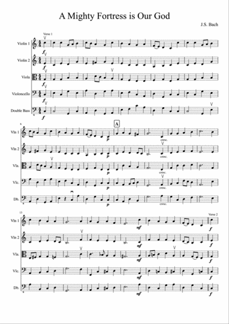A Mighty Fortress is Our God A Mighty Fortress is Our God String Orchestra scores gallery preview page 2