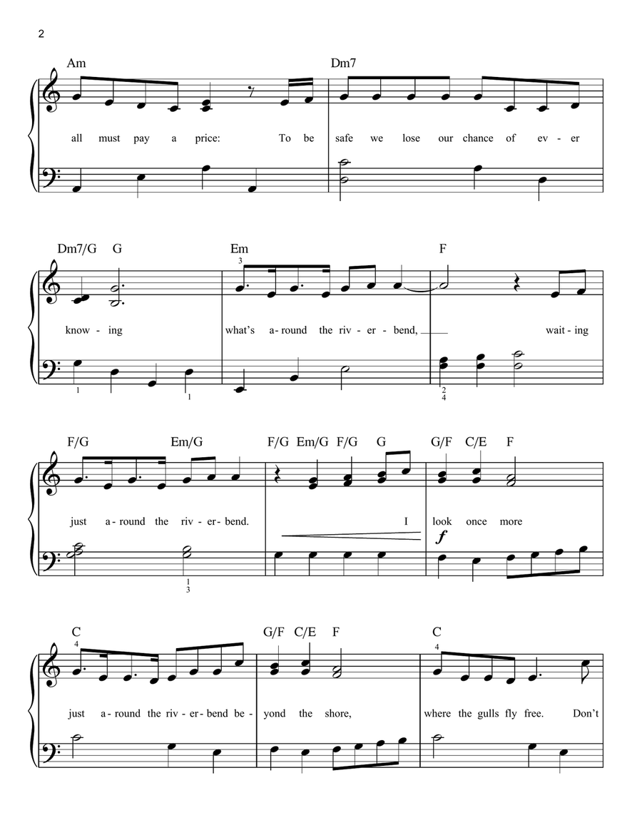 Just Around The Riverbend Easy Piano scores gallery preview page 2