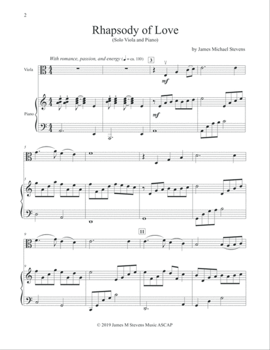 Rhapsody of Love - Romantic Viola Viola scores gallery preview page 2