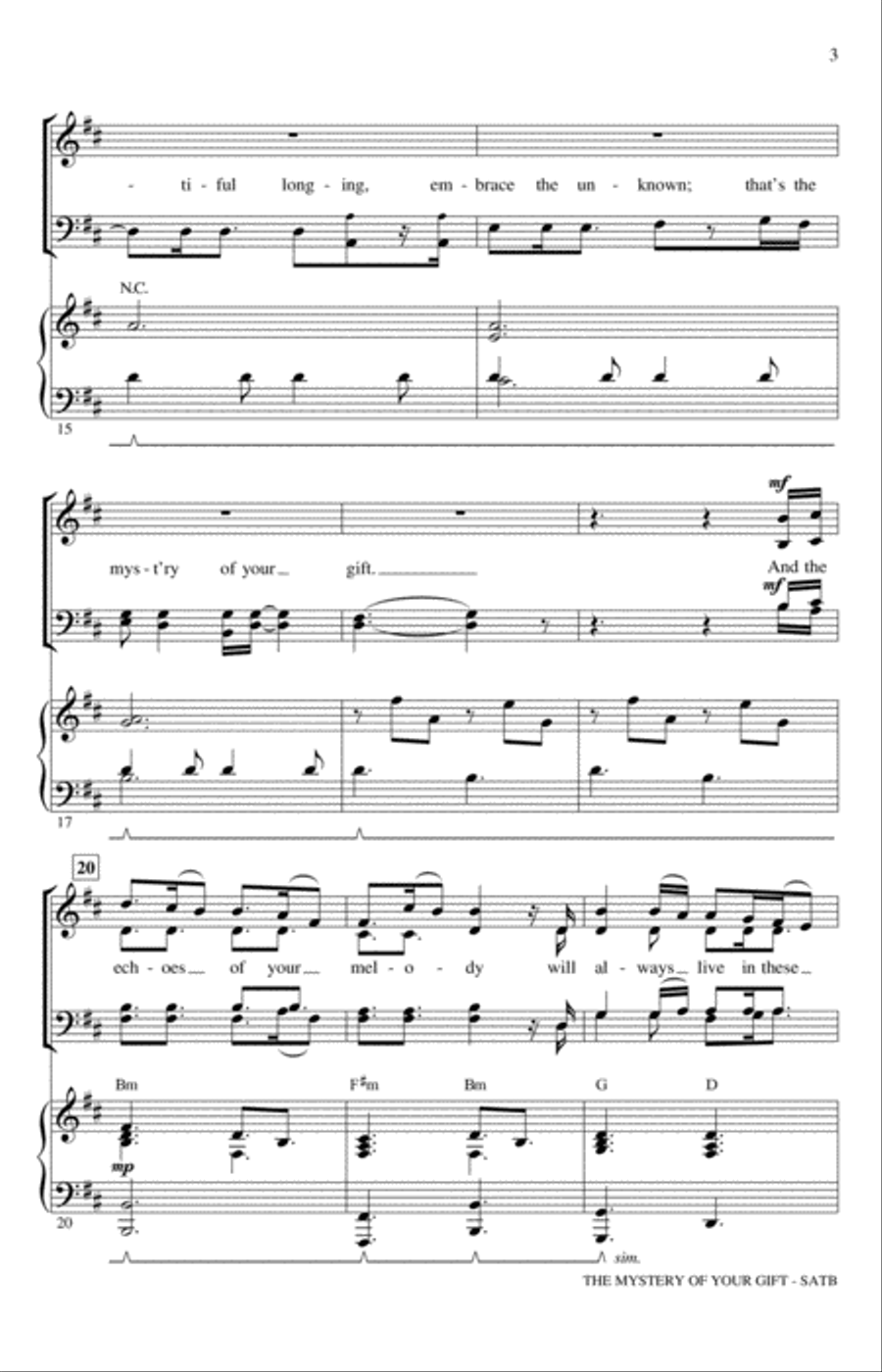 The Mystery Of Your Gift 4-Part scores gallery preview page 3