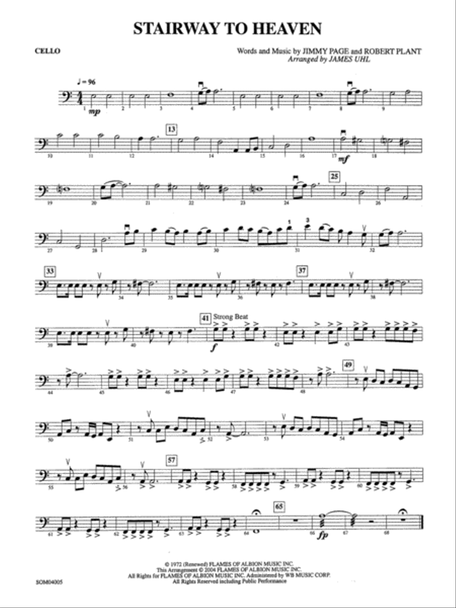 Stairway to Heaven: Cello String Orchestra scores gallery preview page 1