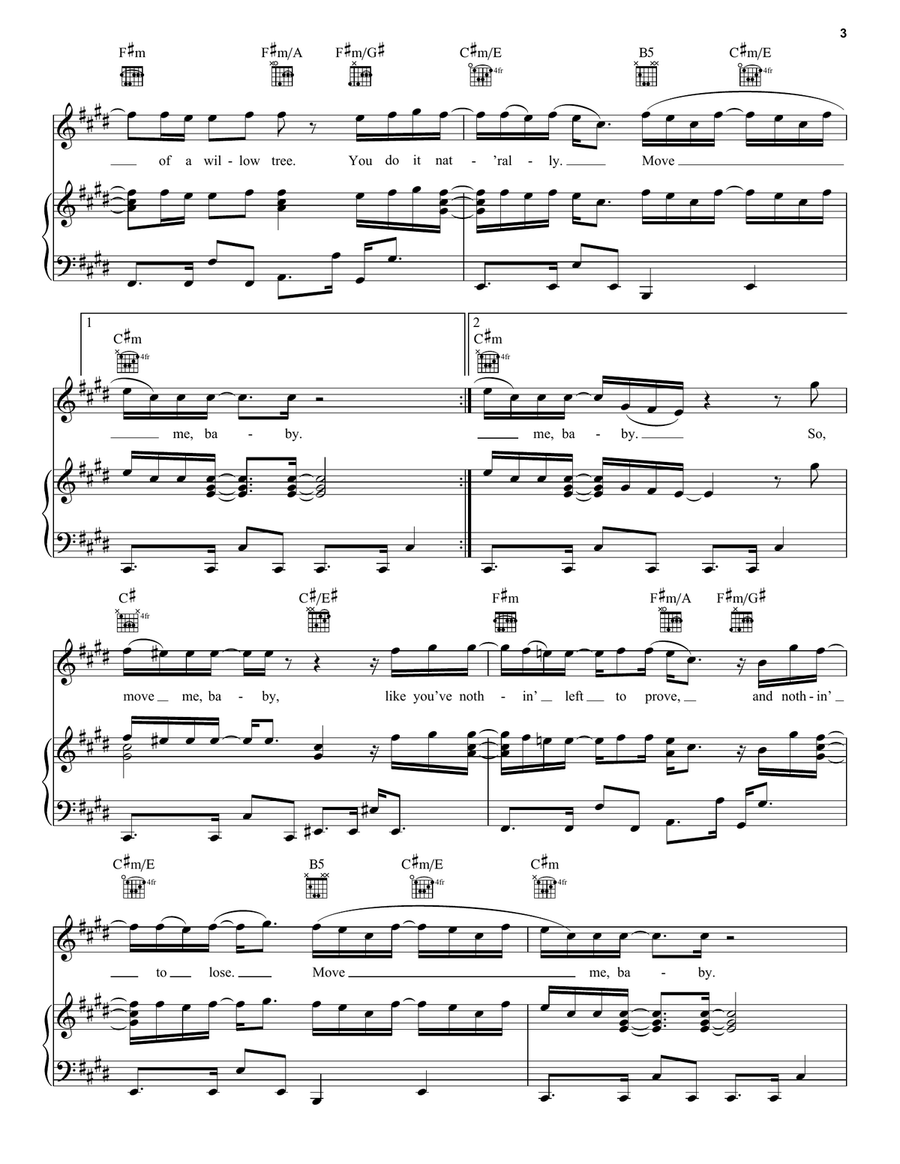 Movement Piano, Vocal, Guitar scores gallery preview page 3