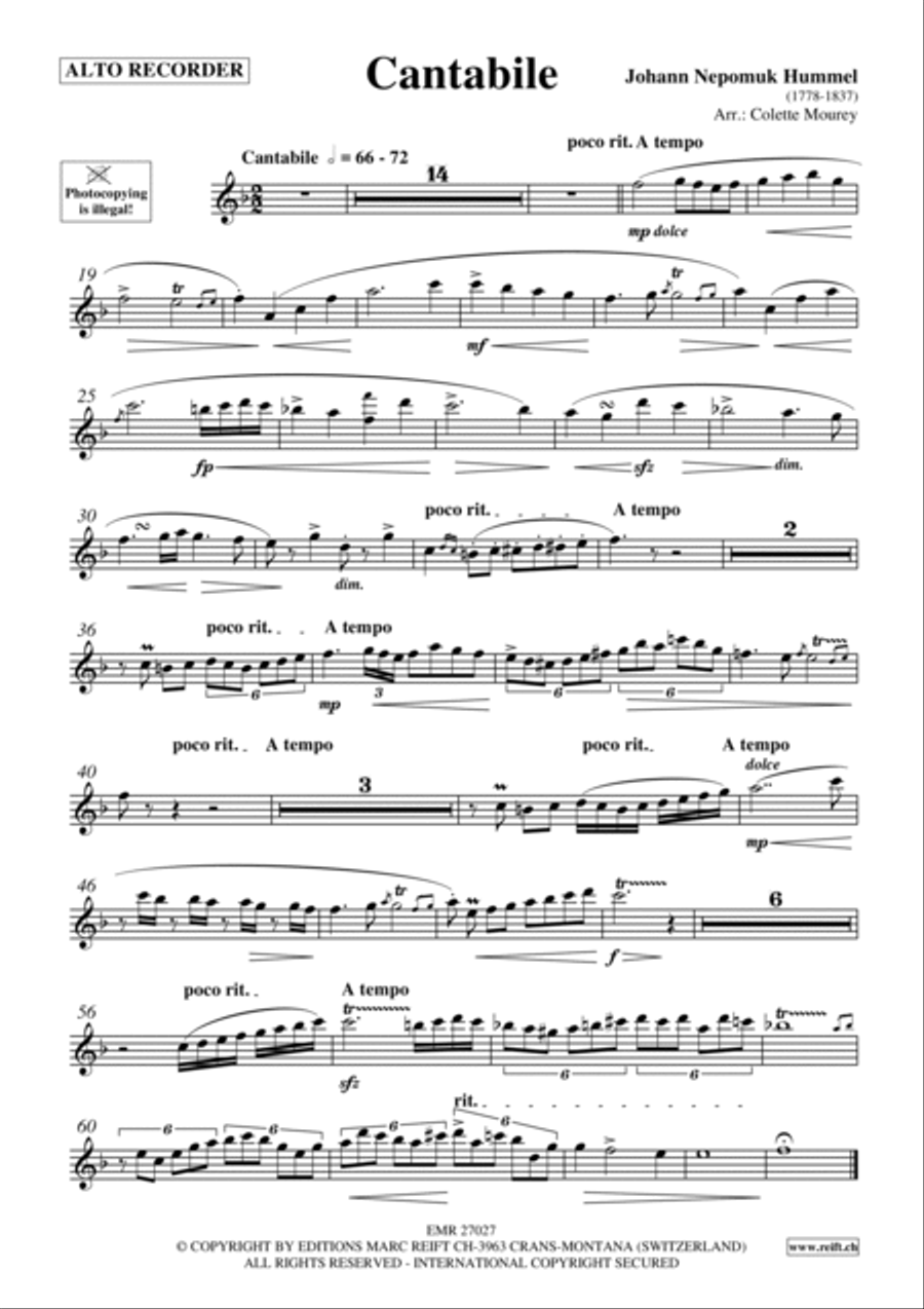 Cantabile Cantabile Alto Recorder scores gallery preview page 2