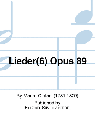 Book cover for Lieder(6) Opus 89