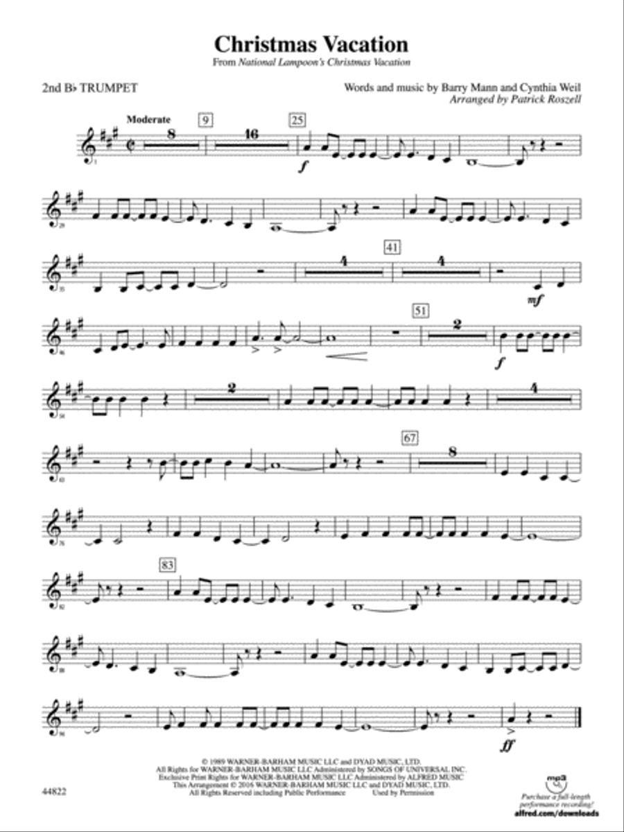 Christmas Vacation: 2nd B-flat Trumpet Full Orchestra scores gallery preview page 1