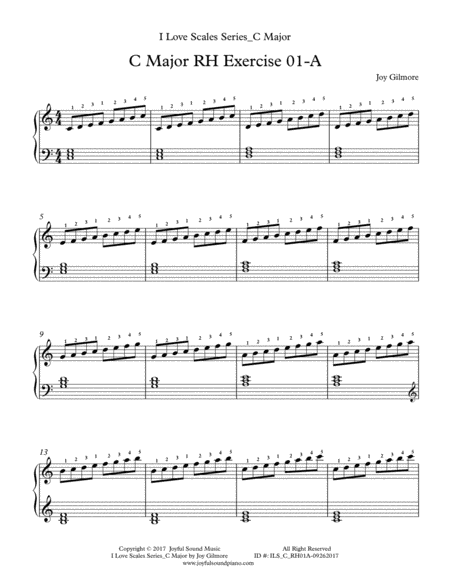 I Love Scales in C Major for the Right Hand Exercise 01 image number null
