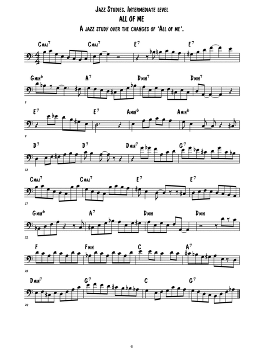 5 Intermediate jazz studies for Bass clef Concert pitch instruments image number null