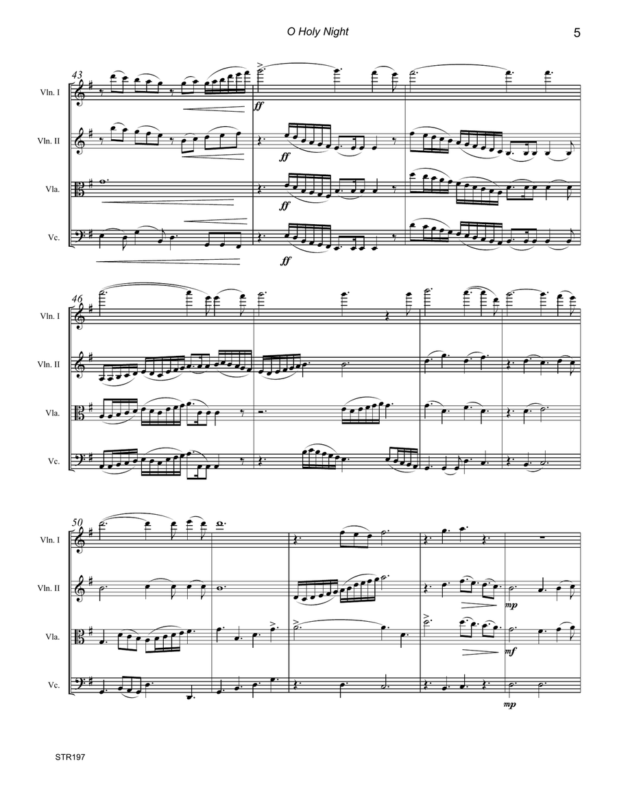 O HOLY NIGHT - unaccompanied STRING QUARTET A Cappella scores gallery preview page 5