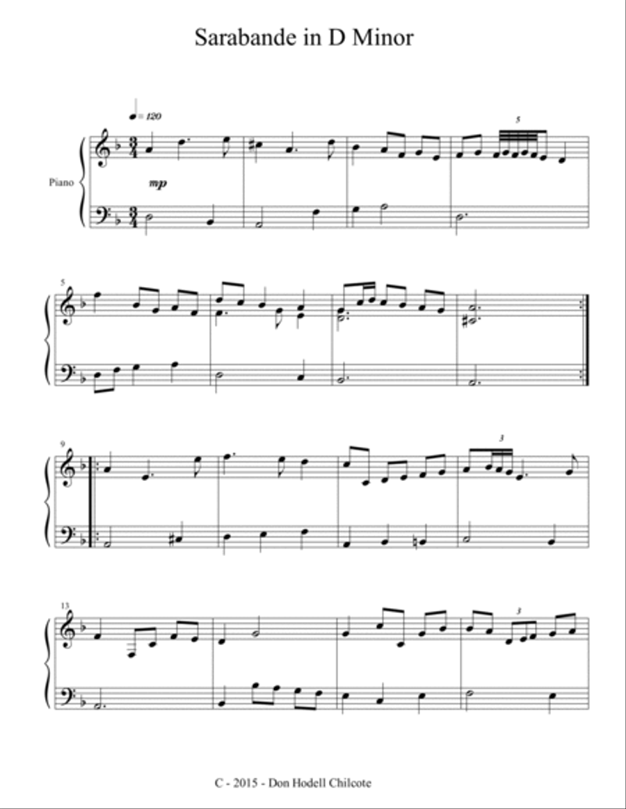 Sarabande Harpsichord scores gallery preview page 2