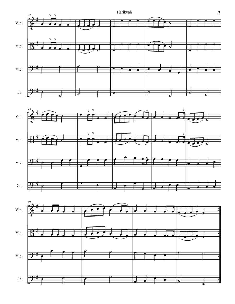 Hatikvah Hatikvah String Quartet scores gallery preview page 2