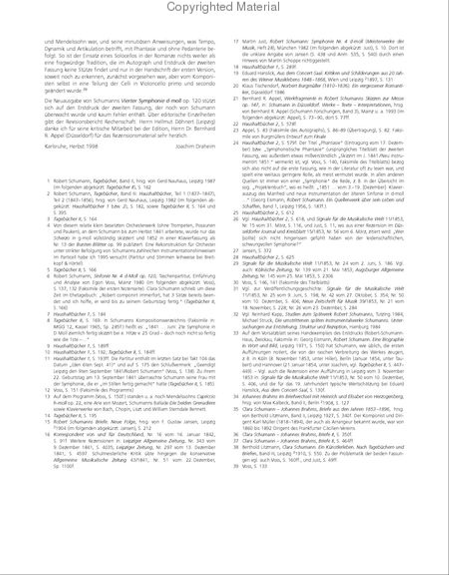 Symphony No. 4 in D minor Op. 120 Orchestra scores gallery preview page 4
