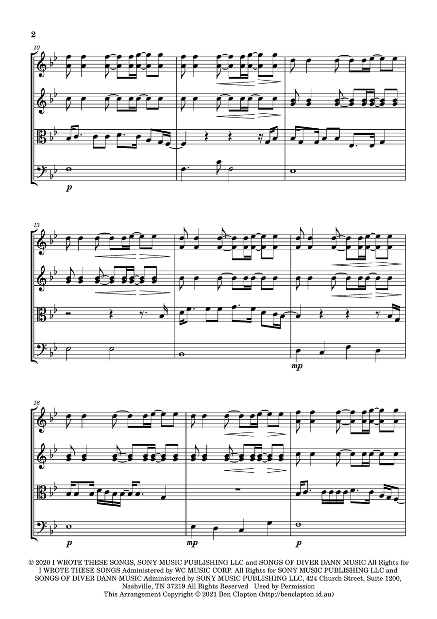 Starting Over String Quartet scores gallery preview page 2