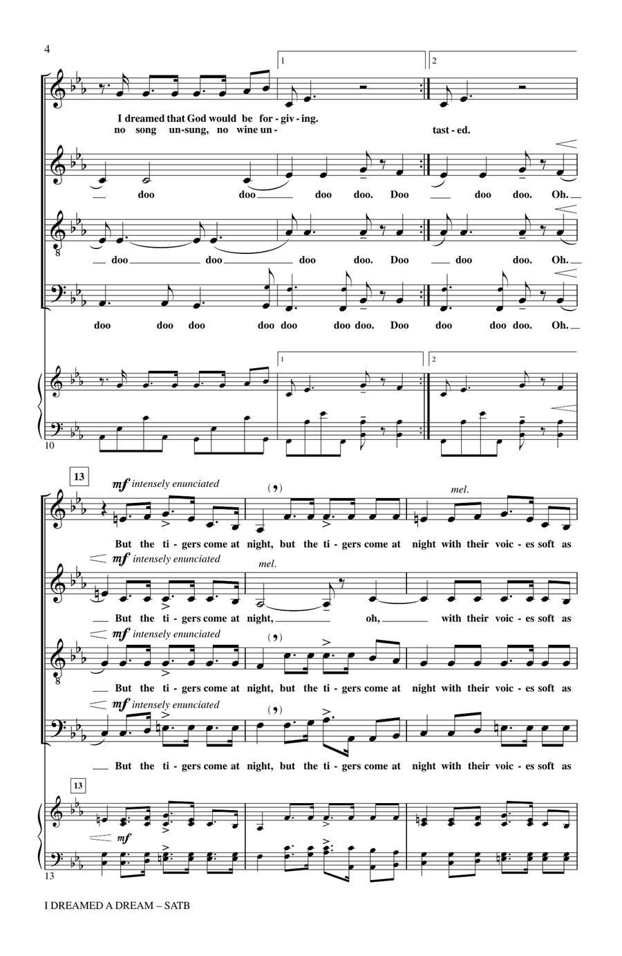 I Dreamed A Dream I Dreamed A Dream 4-Part scores gallery preview page 3