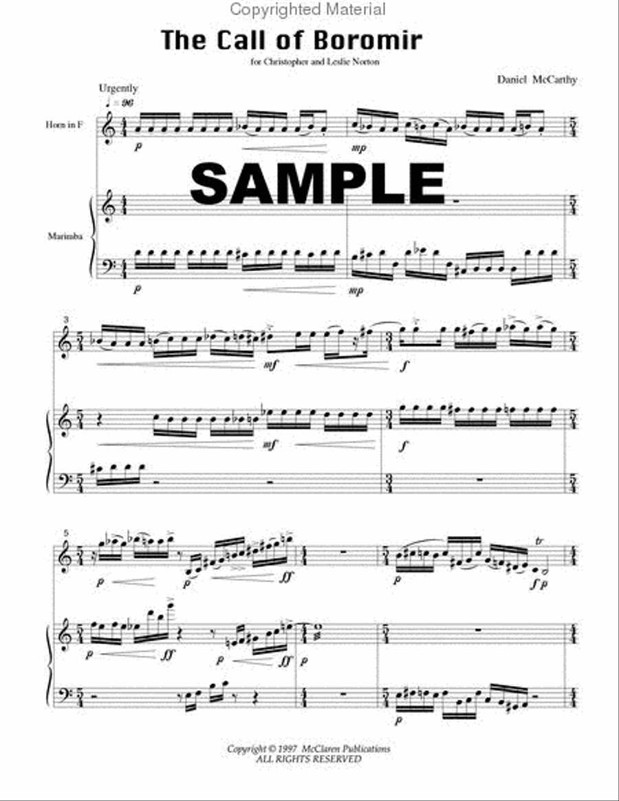 The Call of Boromir Horn scores gallery preview page 2
