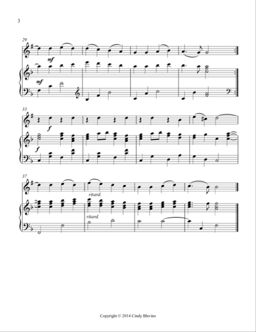 Ode To Joy, for Piano and Clarinet B-Flat Clarinet scores gallery preview page 4