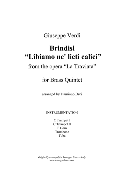 Brindisi from Traviata - Brass Quintet image number null
