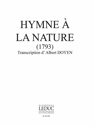 Book cover for Hymne a la Nature