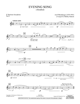 Evening Song (Abendlied) - Pt.6 - Eb Baritone Saxophone