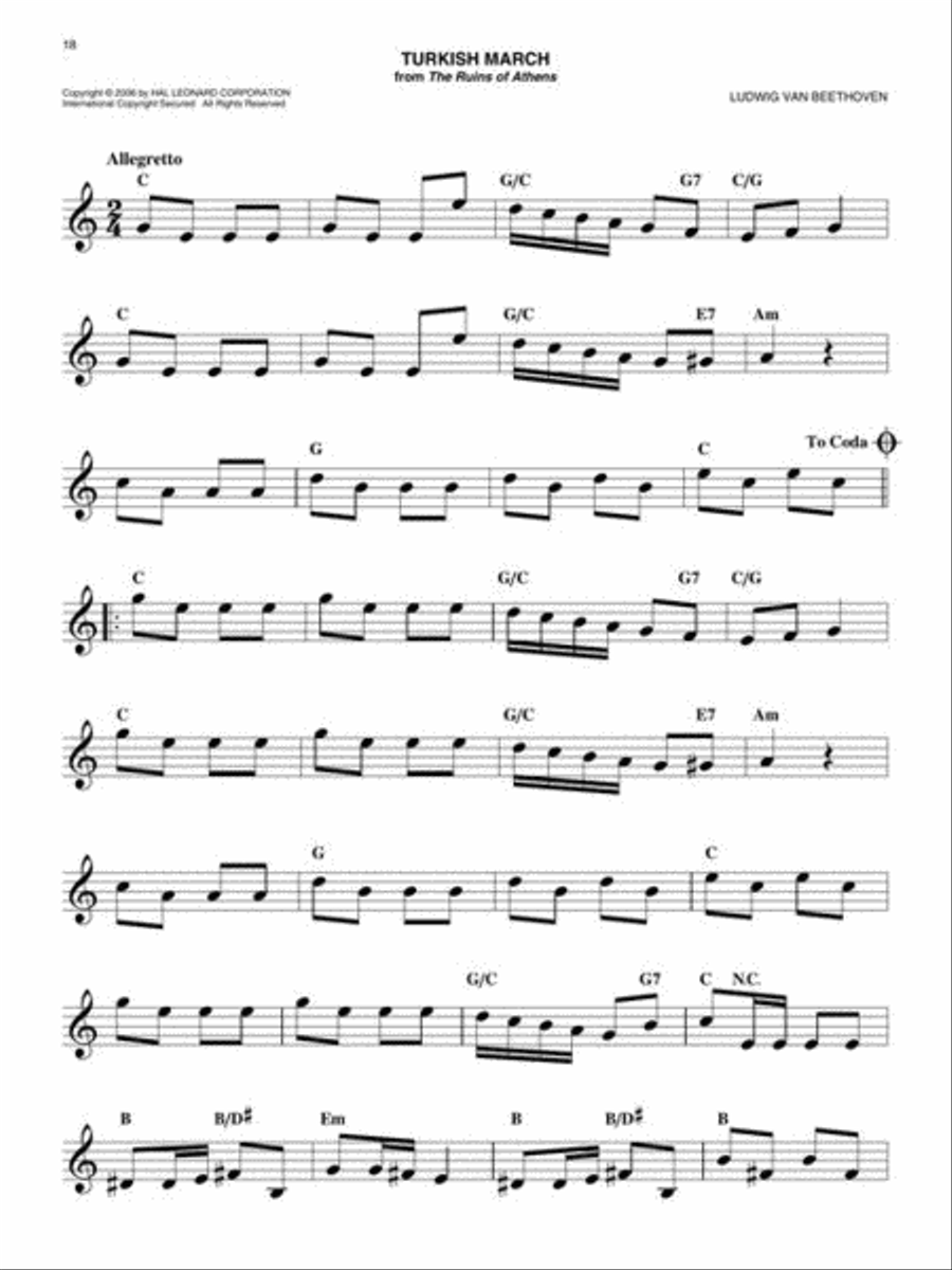 The Easy Classical Fake Book Acoustic Guitar scores gallery preview page 12