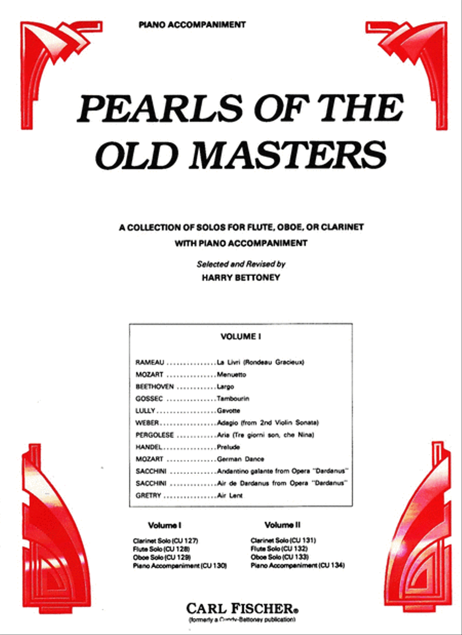 Pearls of the Old Masters - Vol. I Clarinet scores gallery preview page 1