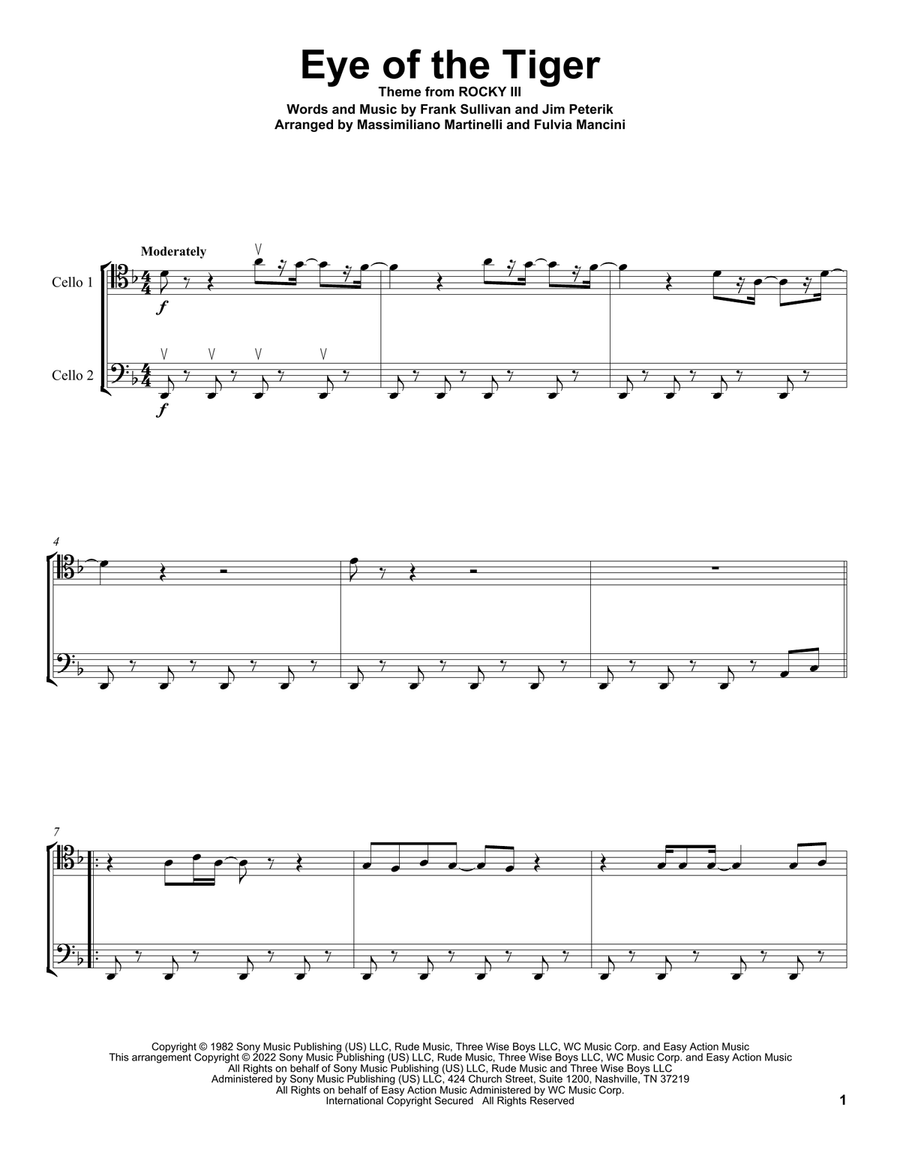 Eye Of The Tiger Eye Of The Tiger String Duet scores gallery preview page 1