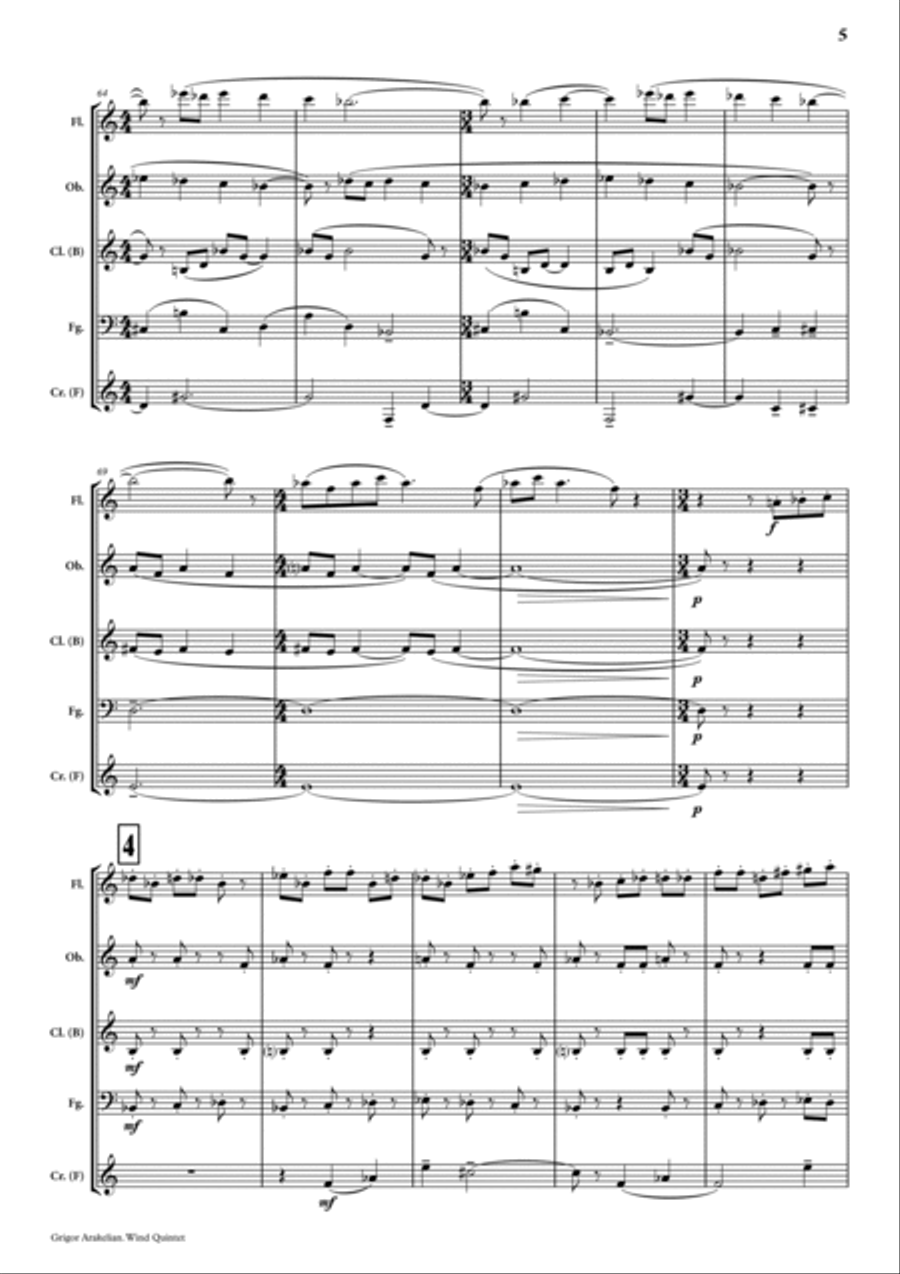 Wind Quintet Woodwind Quintet scores gallery preview page 5
